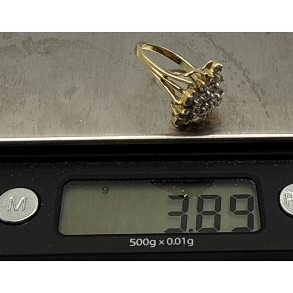 14K Yellow Gold Diamond Cluster Cocktail Ring 0.70ctw Estate Statement 3.86g 5.5 - Picture 13 of 13